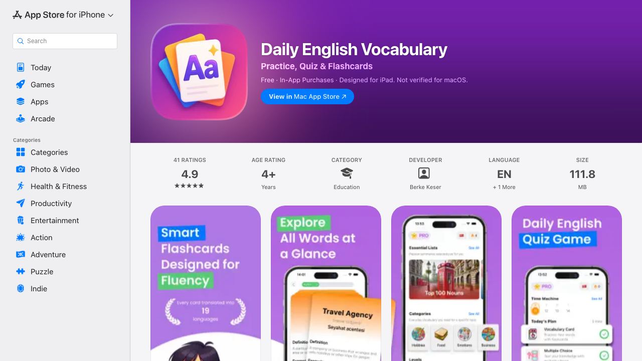 Easy English Vocabulary 网站截图