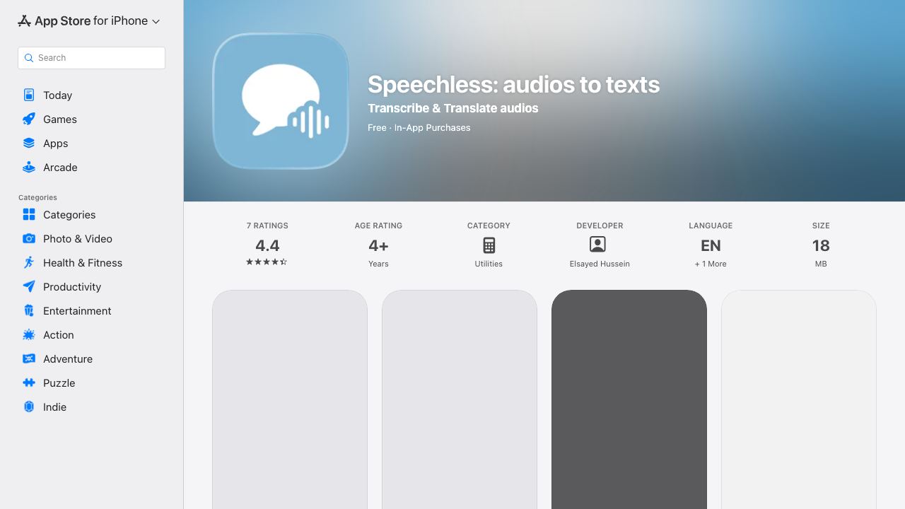 Speechless: audios to texts 网站截图
