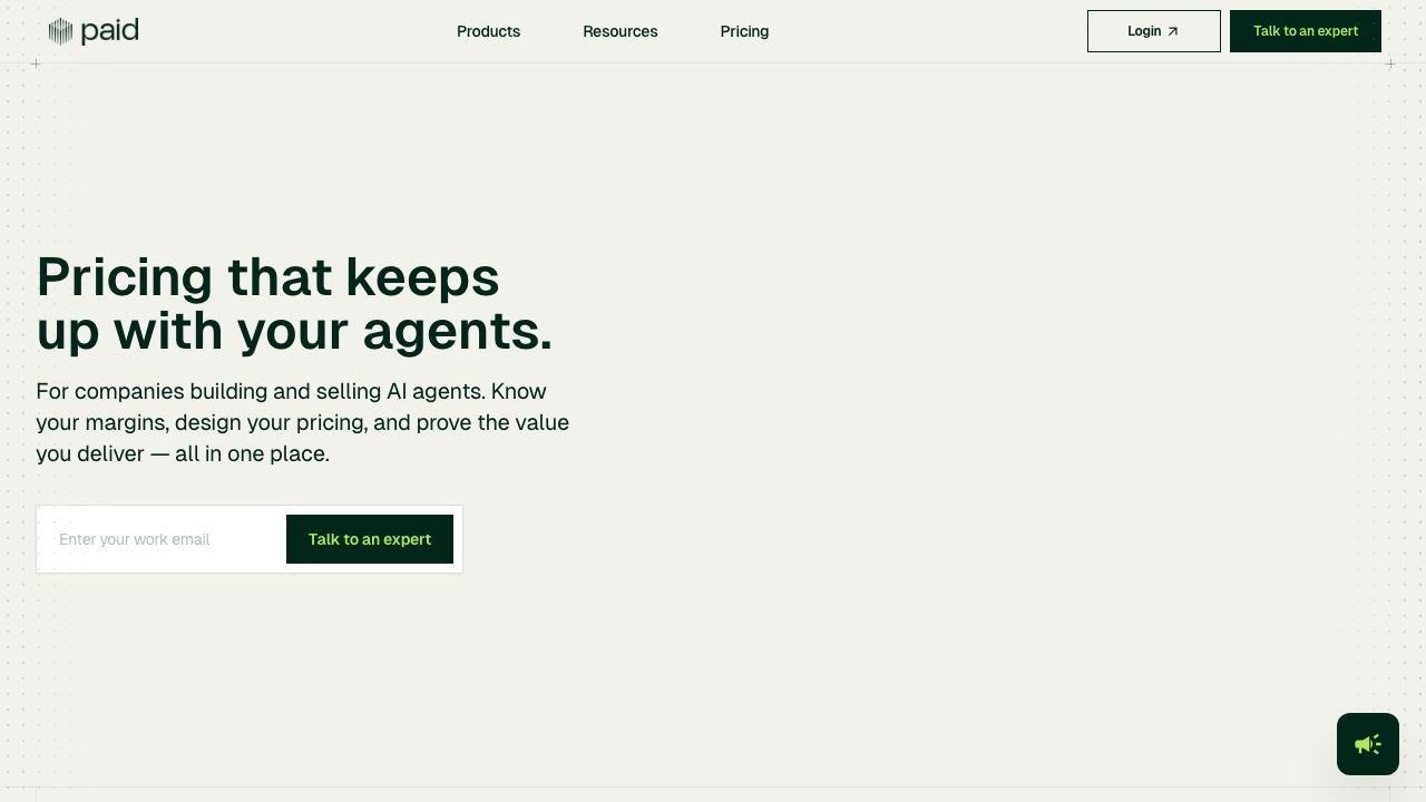 Paid.ai website screenshot