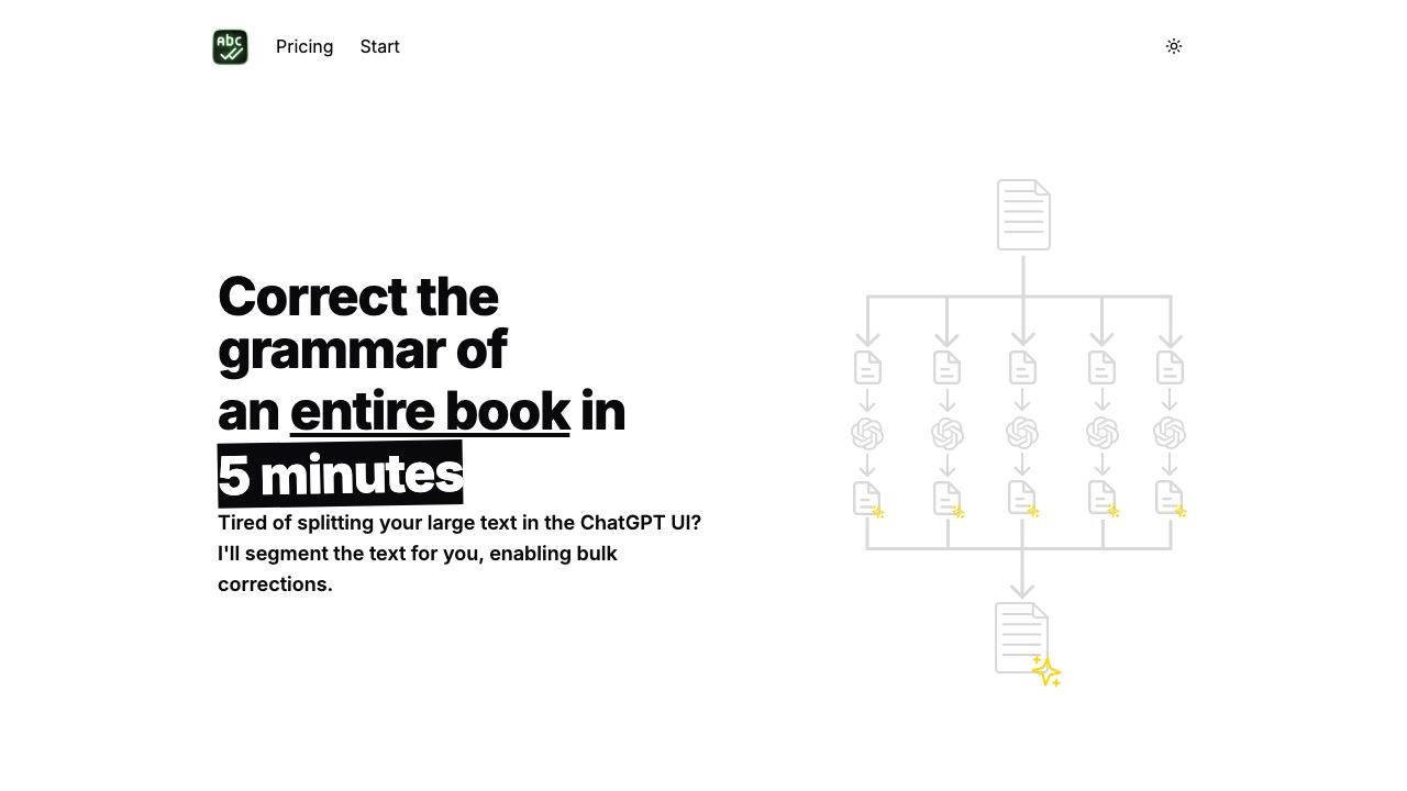 BulkCorrector website screenshot