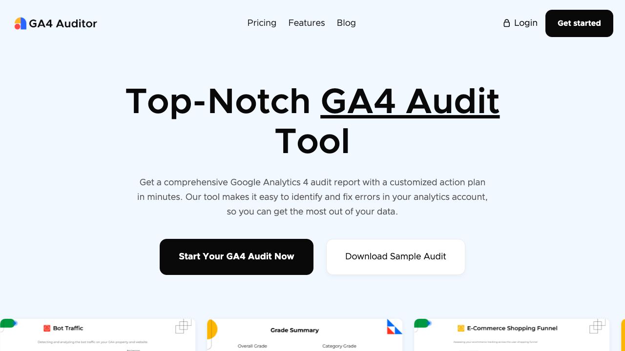 GA4 Auditor 网站截图