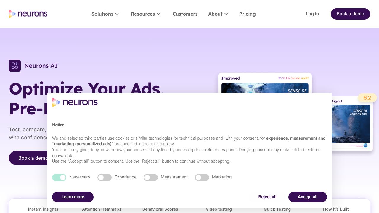 Neurons AI website screenshot