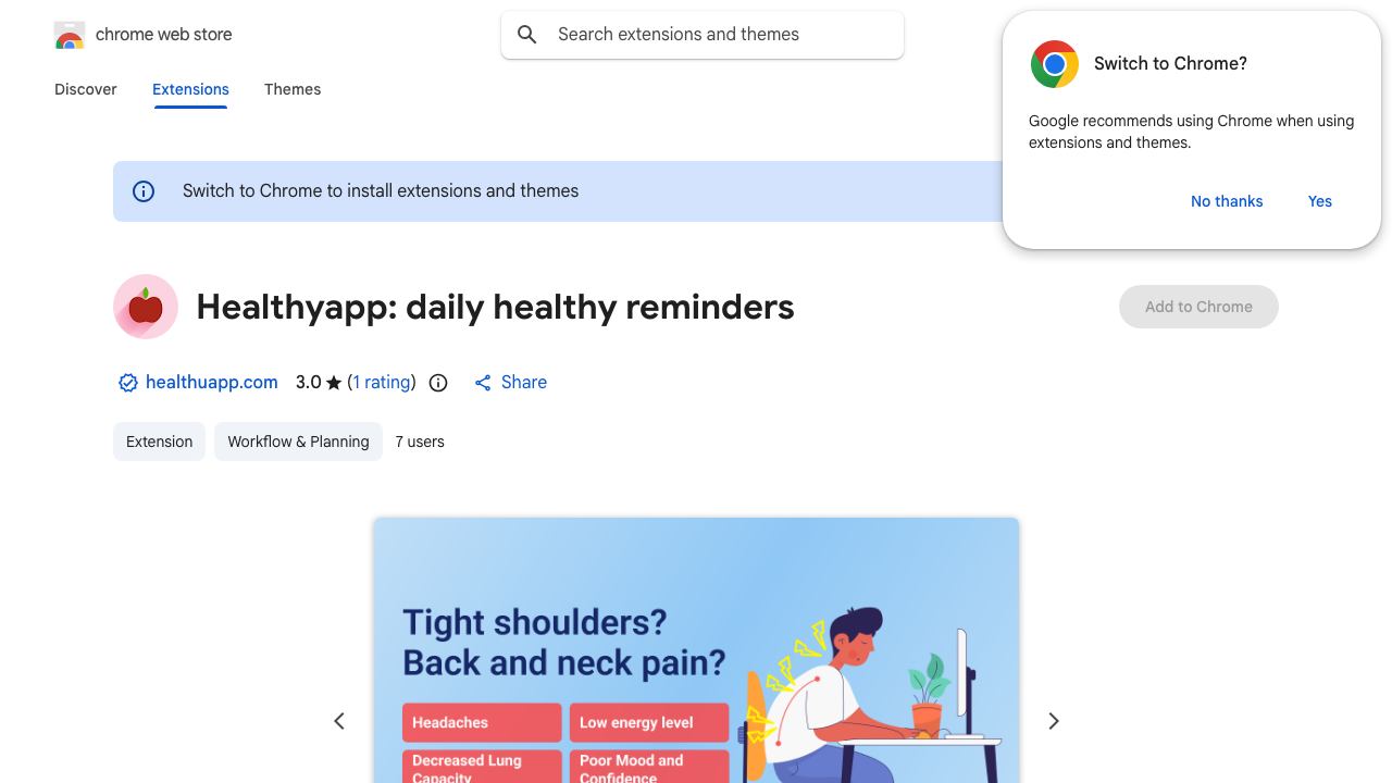 Healthyapp: daily healthy reminders website screenshot