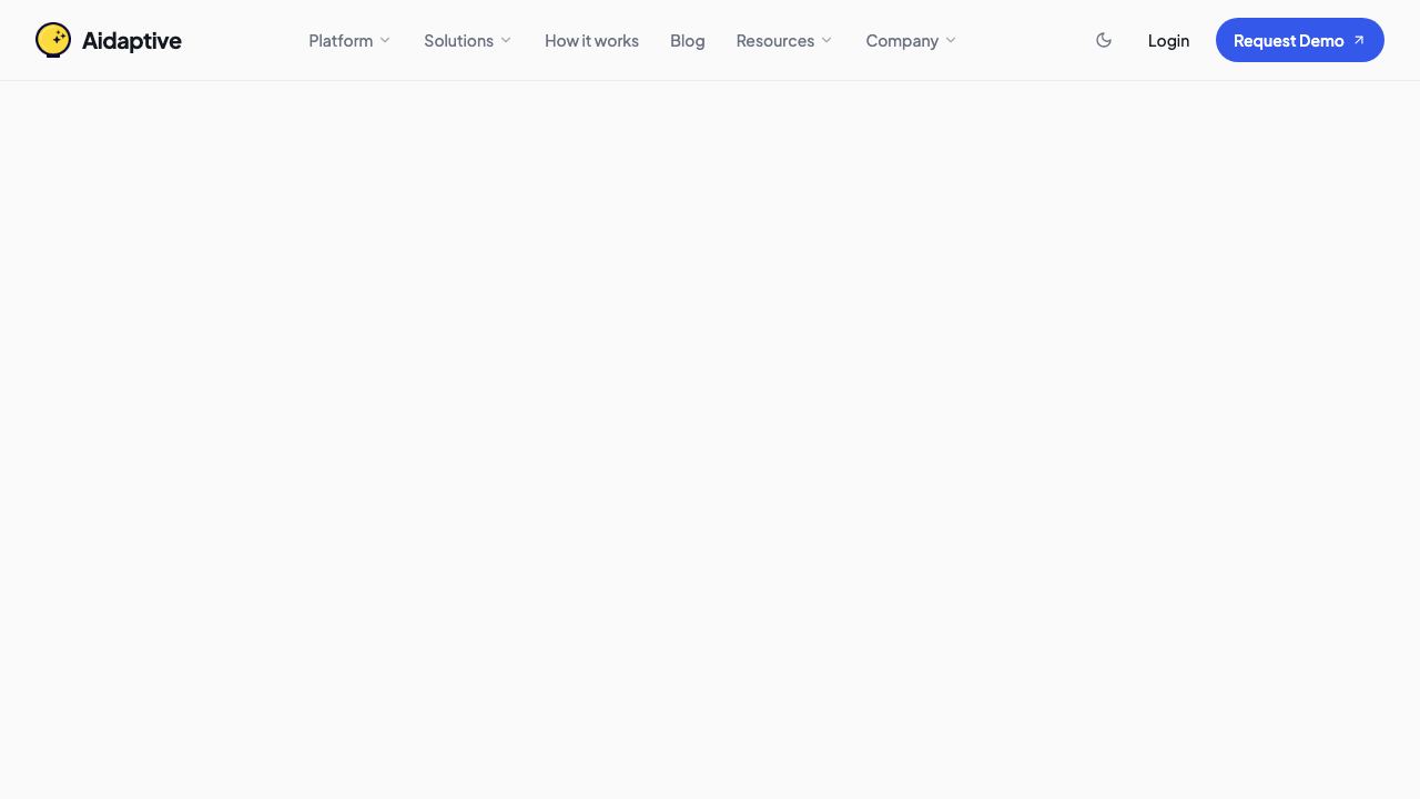Aidaptive eCommerce AI Platform website screenshot