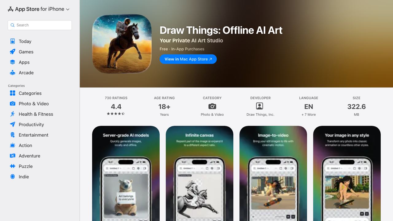 Draw Things 网站截图