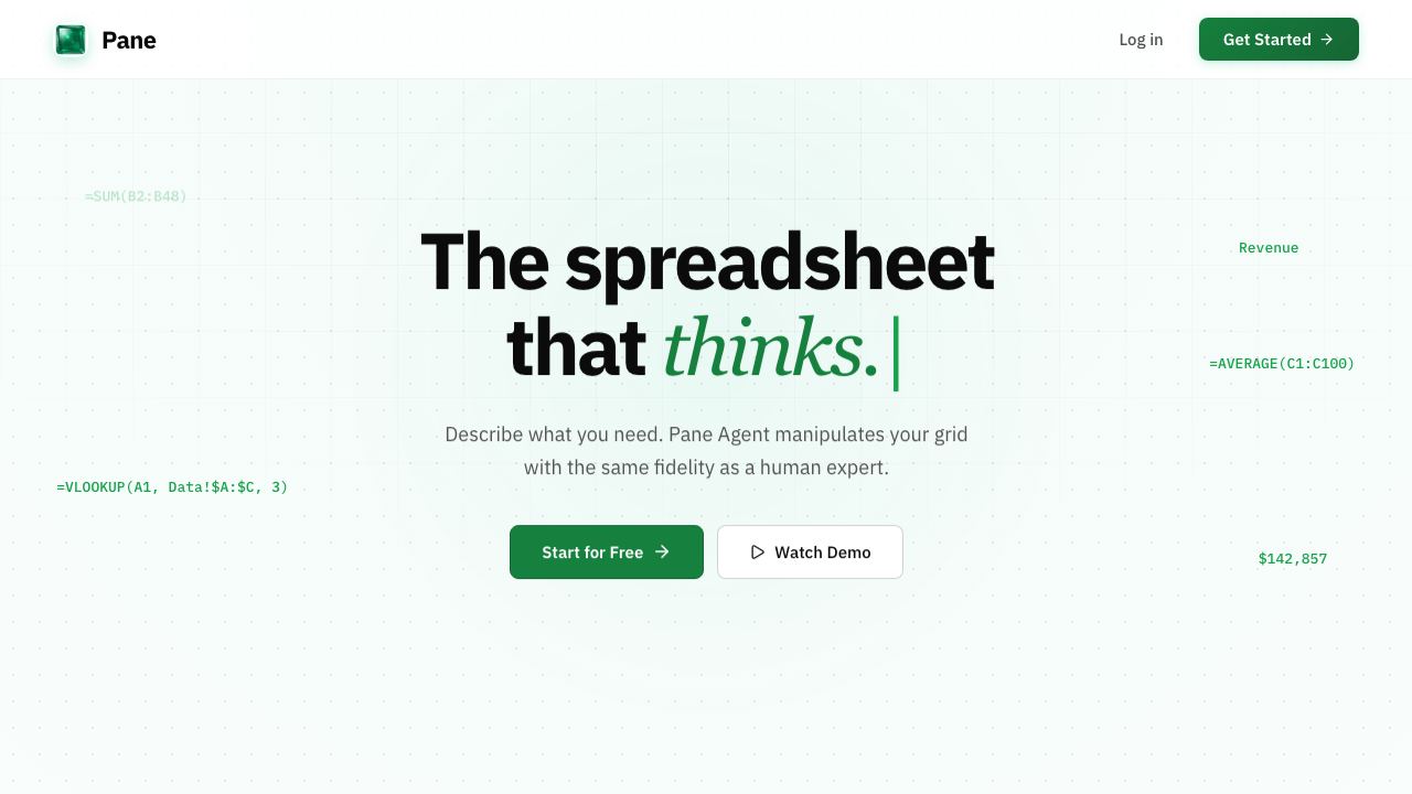 Pane website screenshot