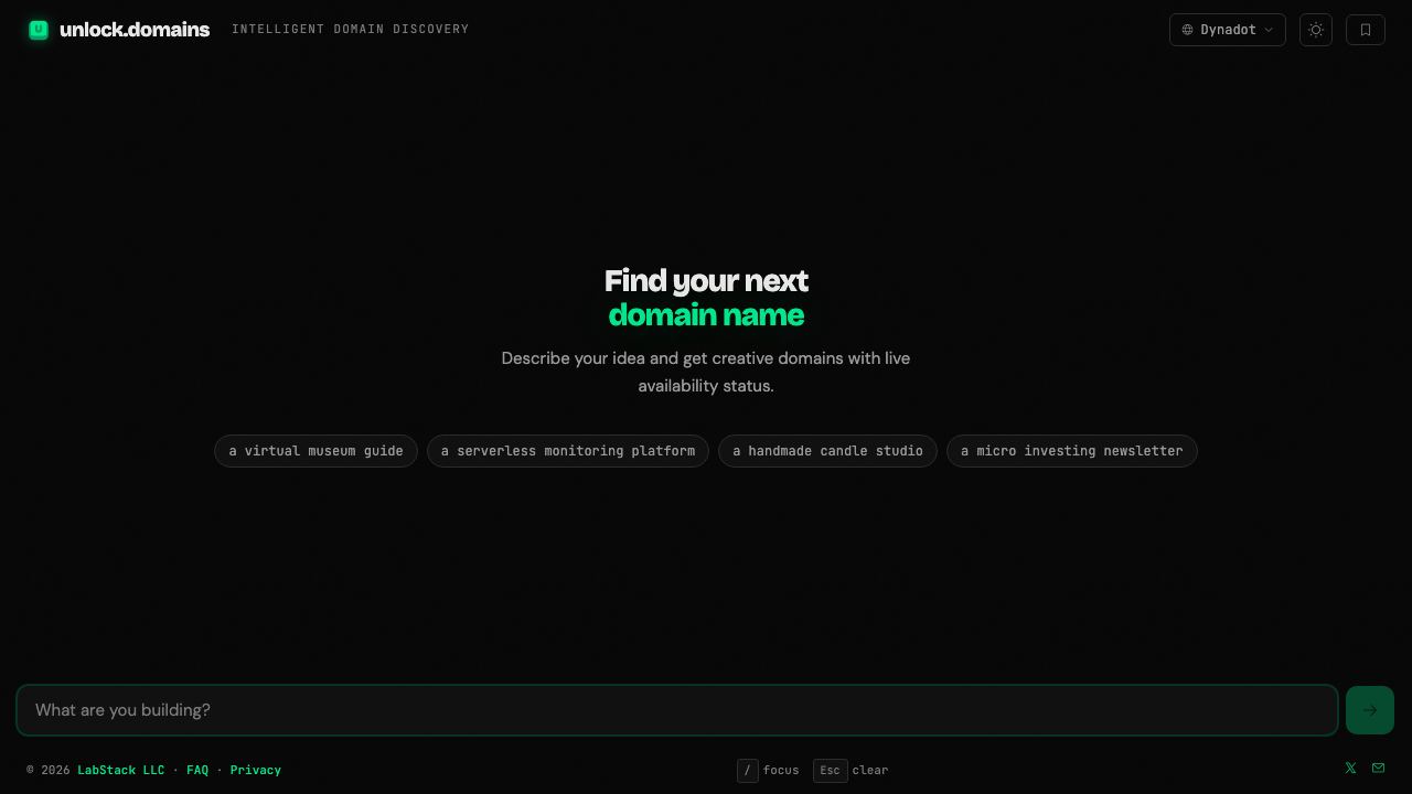 Unlock.domain website screenshot