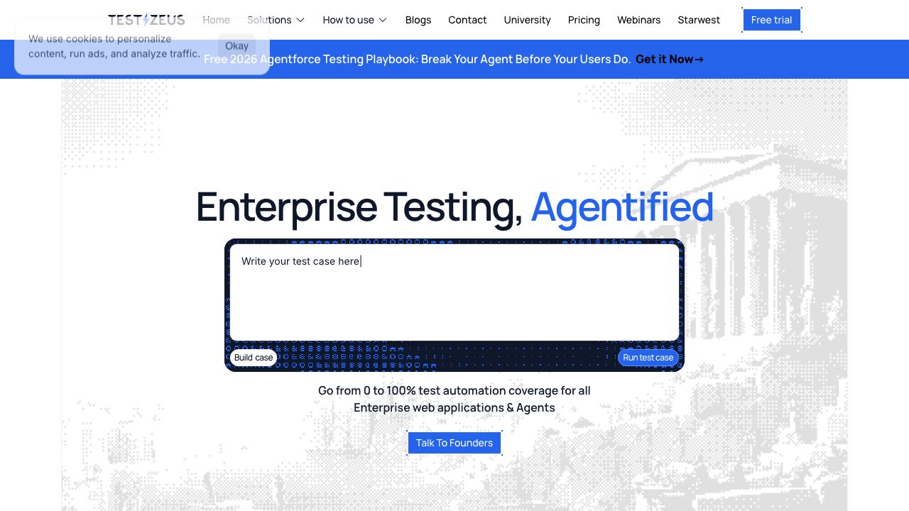 TestZeus website screenshot