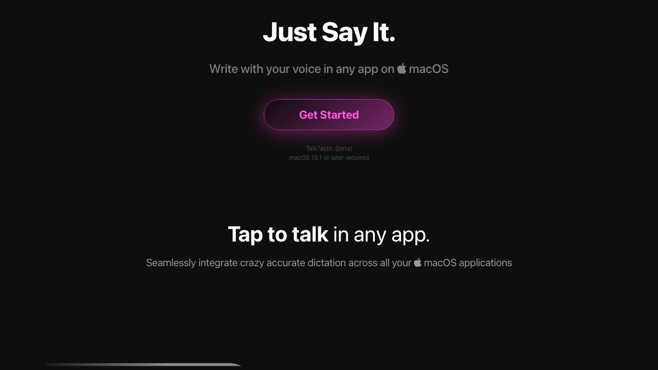 TalkTastic 网站截图