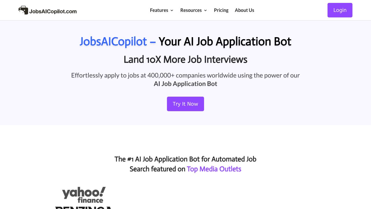 JobsAICopilot 网站截图