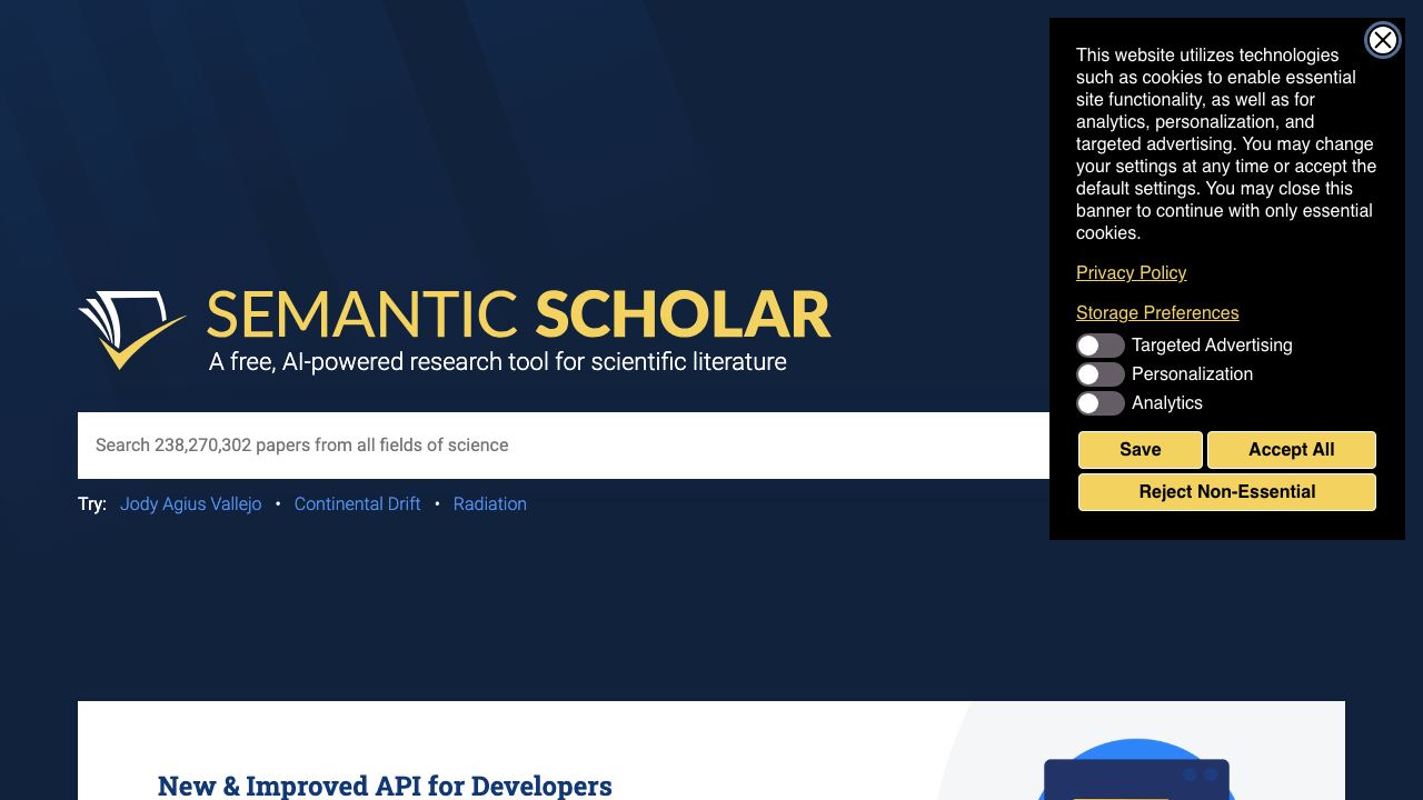 Semantic Scholar 网站截图