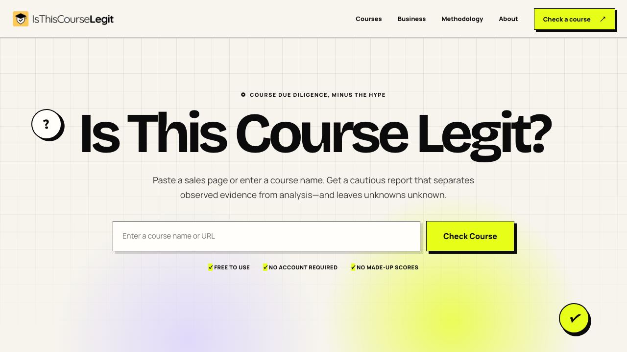Is This Course Legit? 网站截图