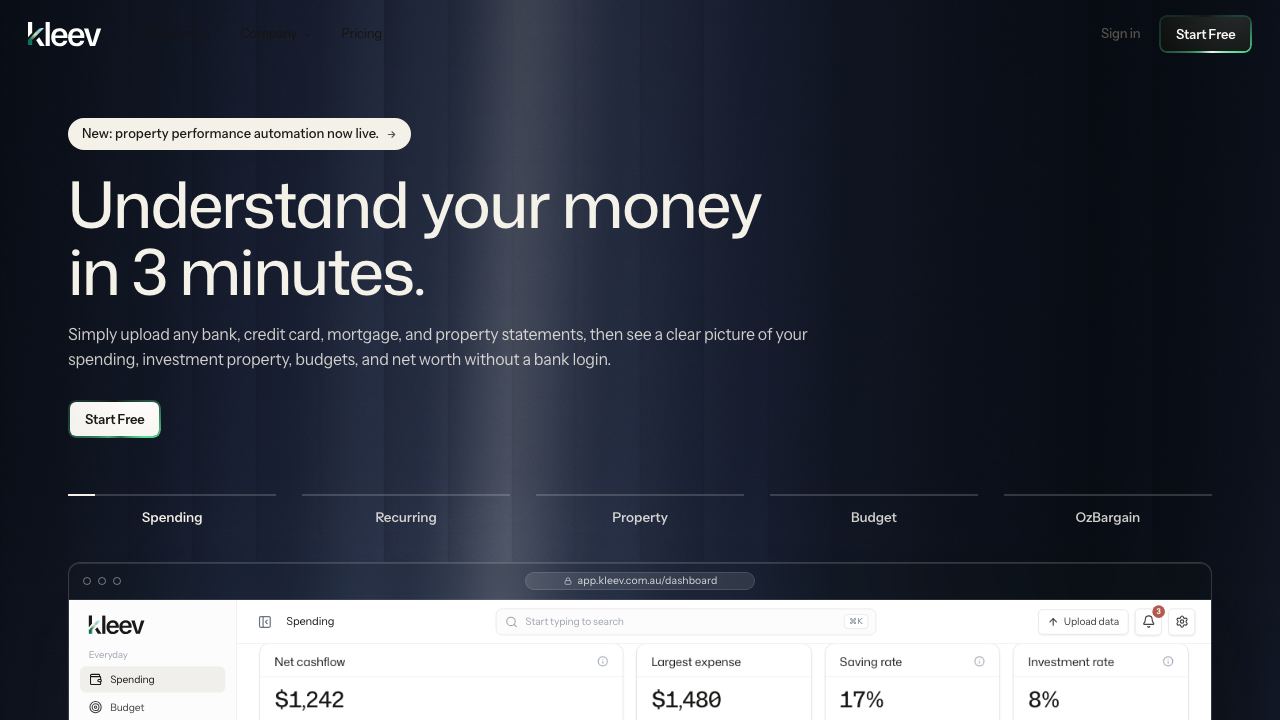 Kleev website screenshot