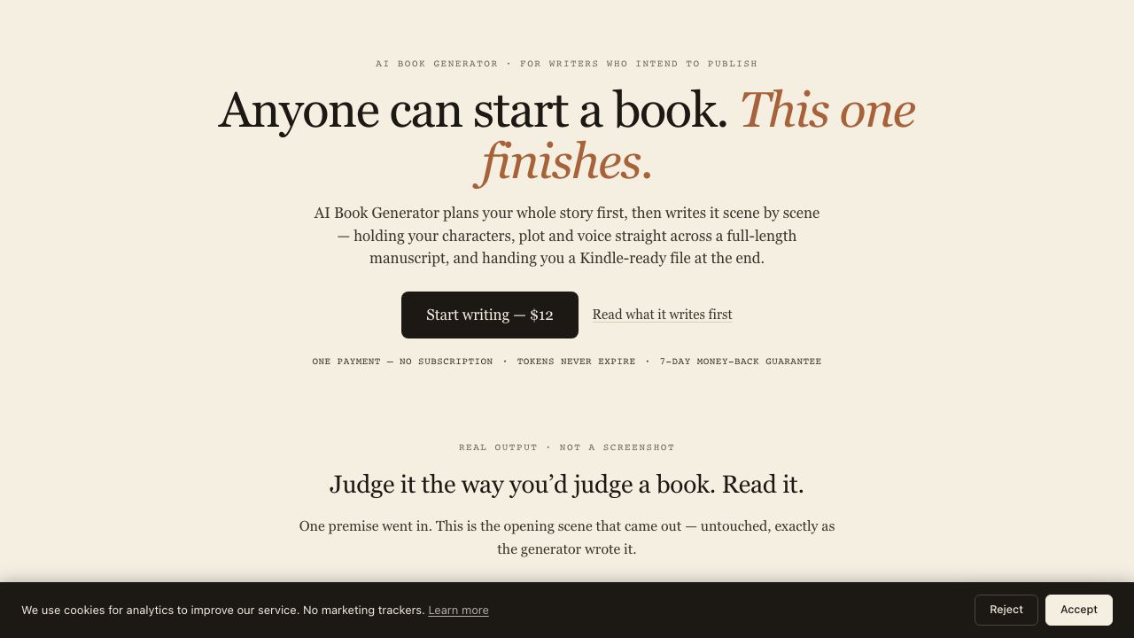 AI Book Generator 网站截图