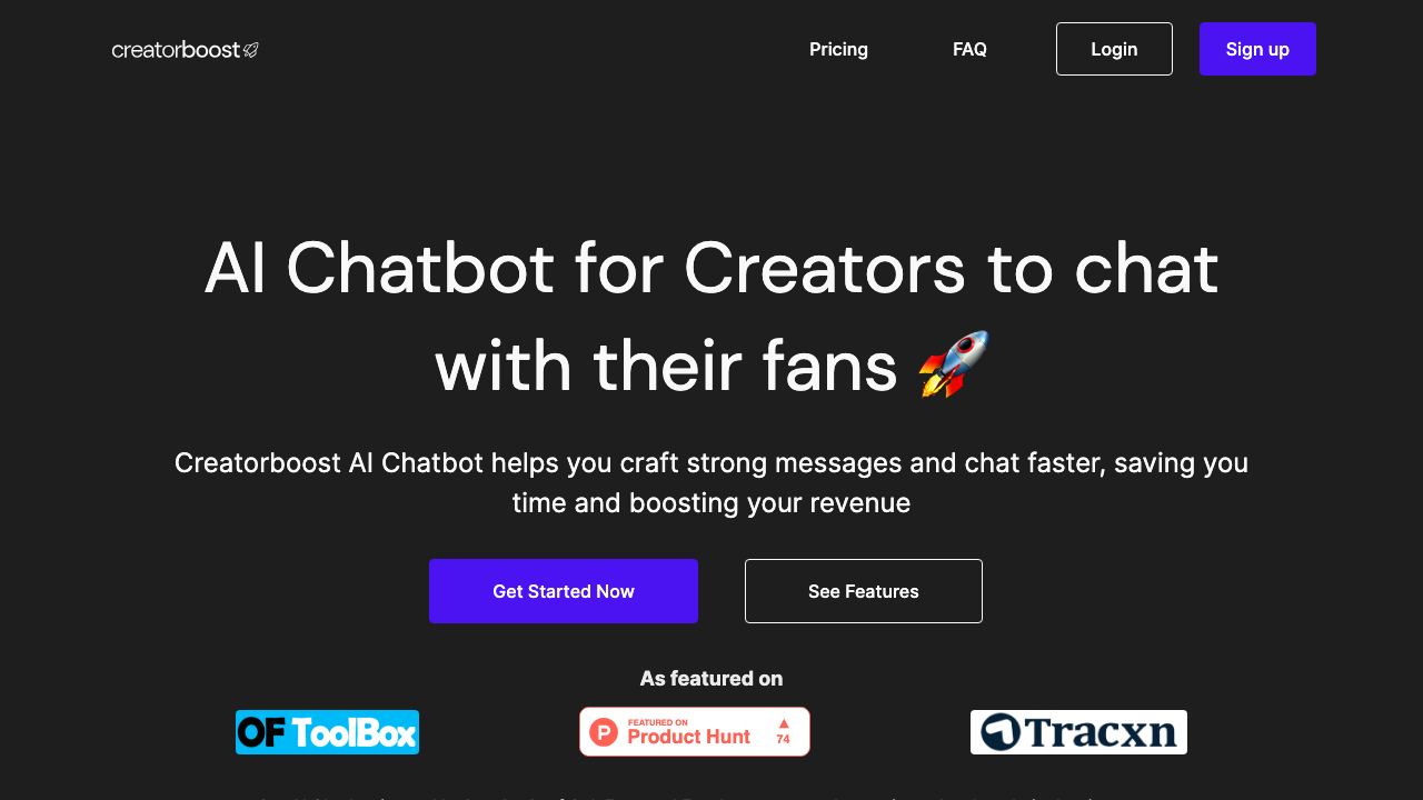 Creatorboost 网站截图