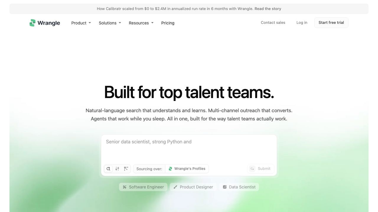Wrangle Jobs website screenshot