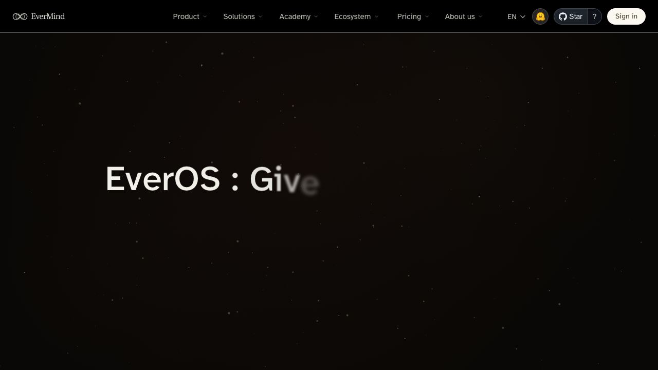 EverMemOS website screenshot
