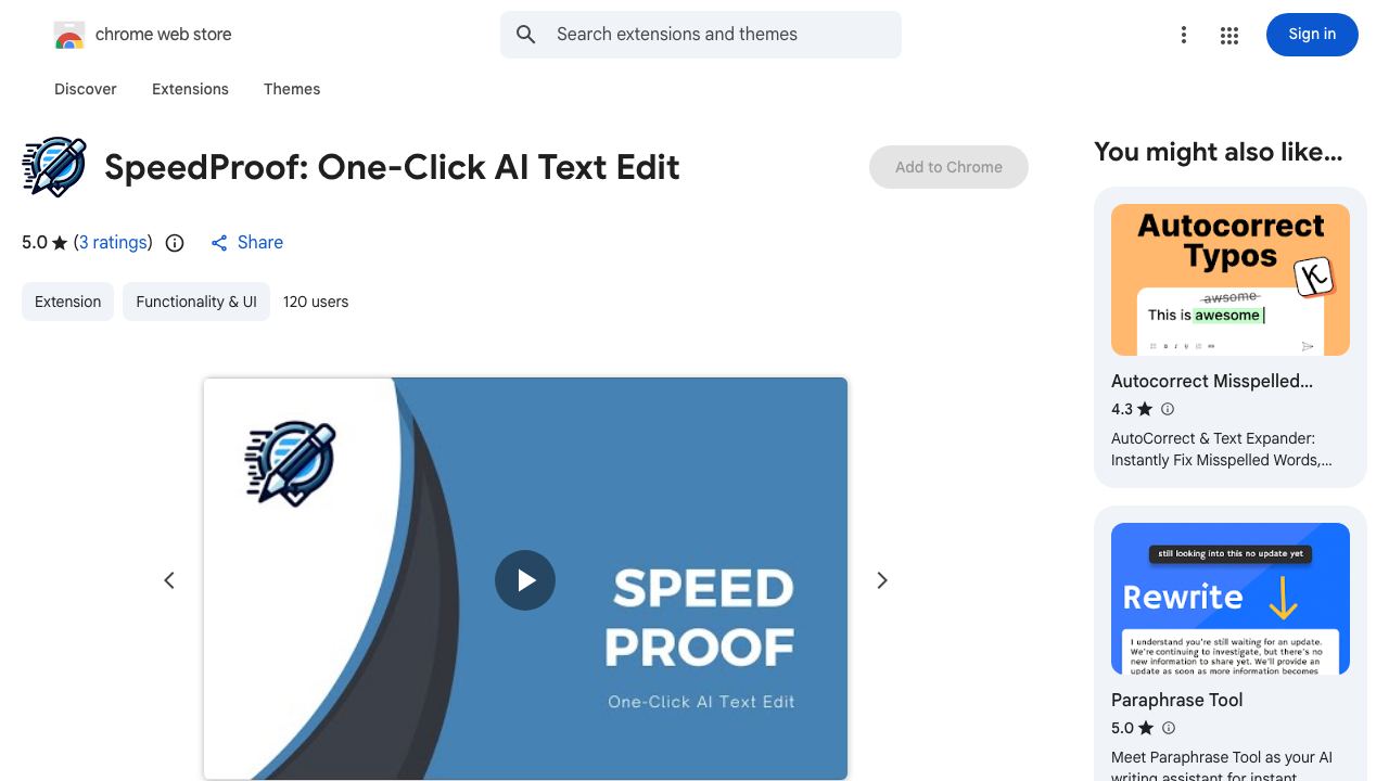 SpeedProof: One-Click AI Text Edit 网站截图