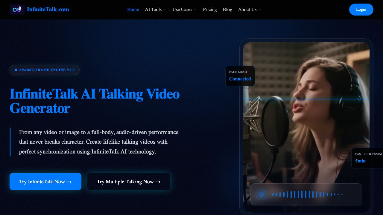 InfiniteTalk website screenshot