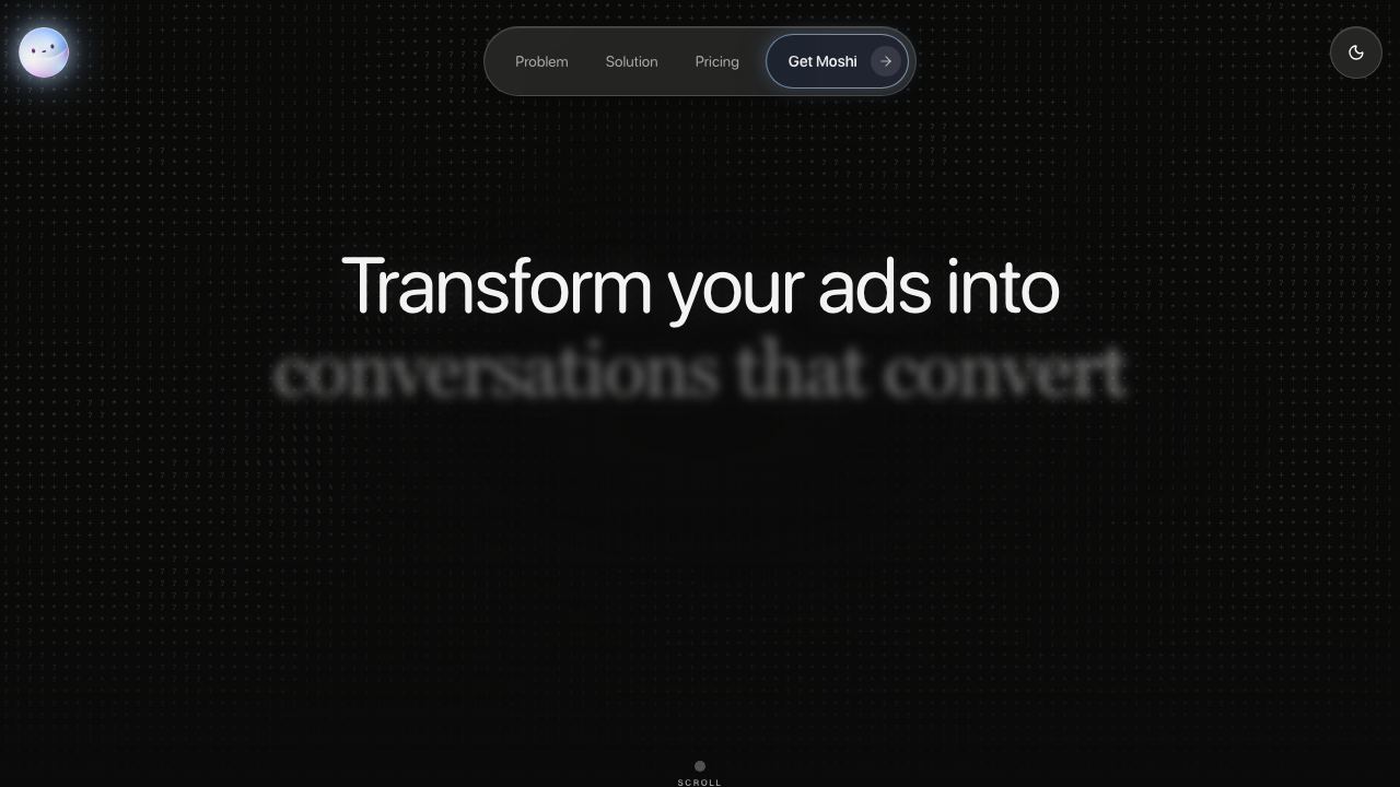 Moshi website screenshot