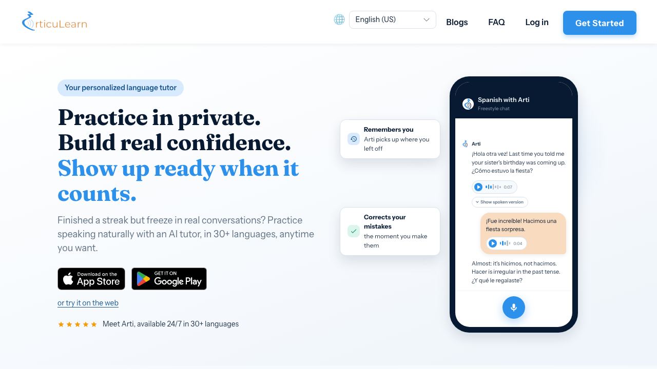 ArticuLearn website screenshot