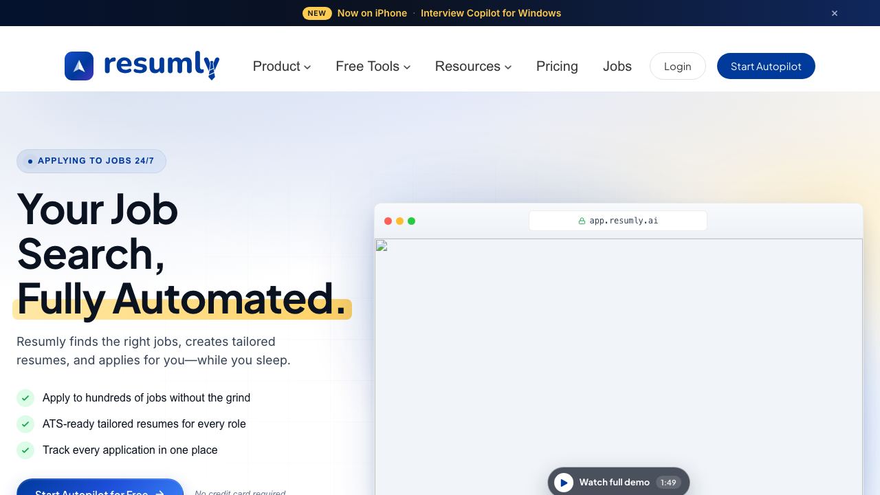 Resumly 网站截图