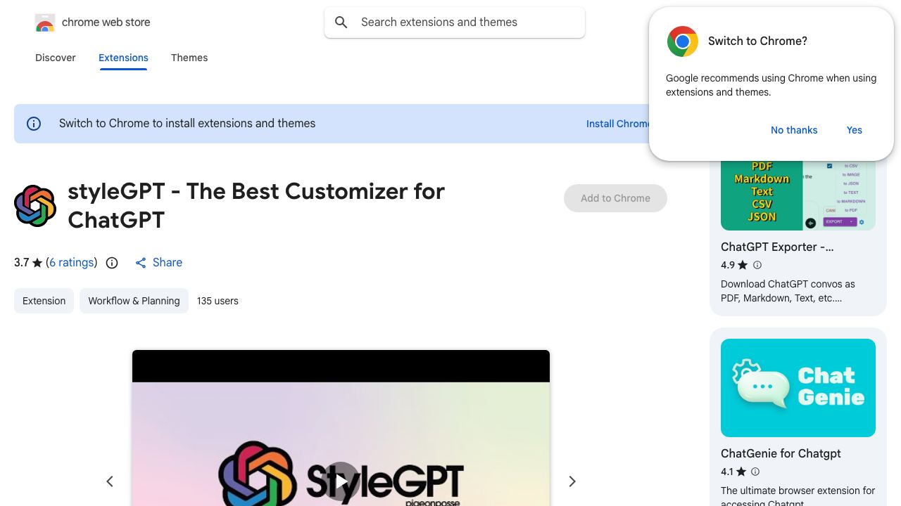 styleGPT - The Best Customizer for ChatGPT 网站截图