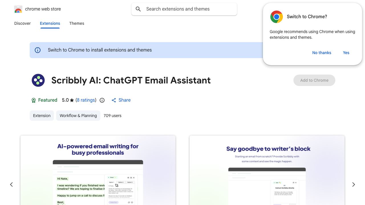Scribbly AI: ChatGPT Email Assistant 网站截图