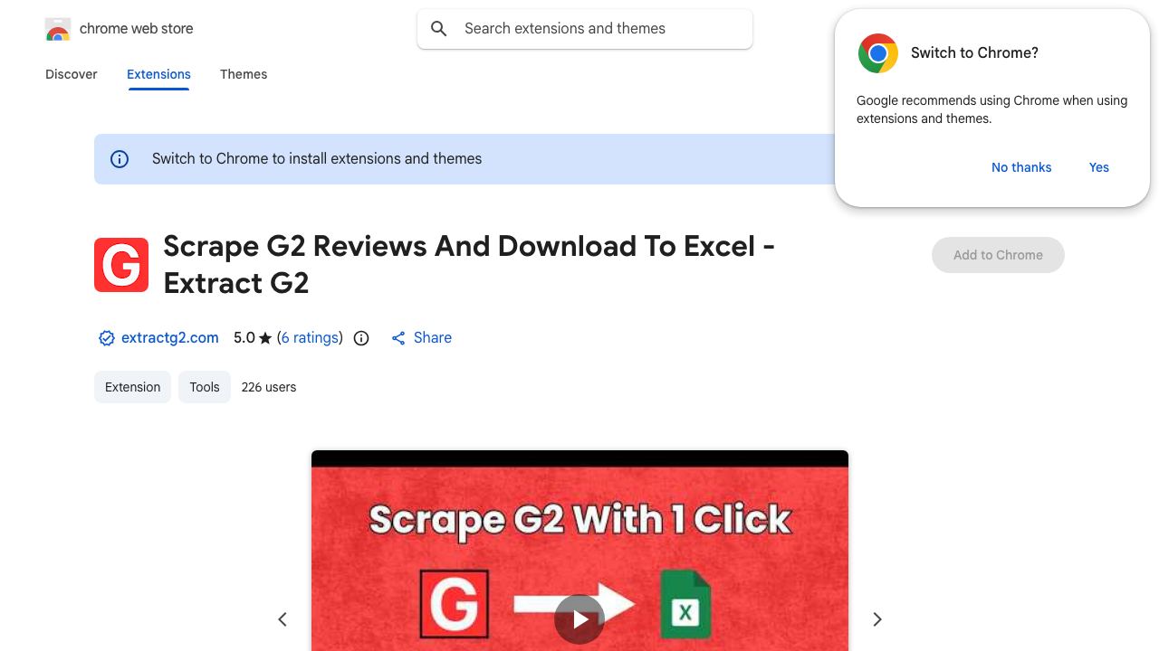 Scrape G2 Reviews And Download To Excel - Extract G2 网站截图