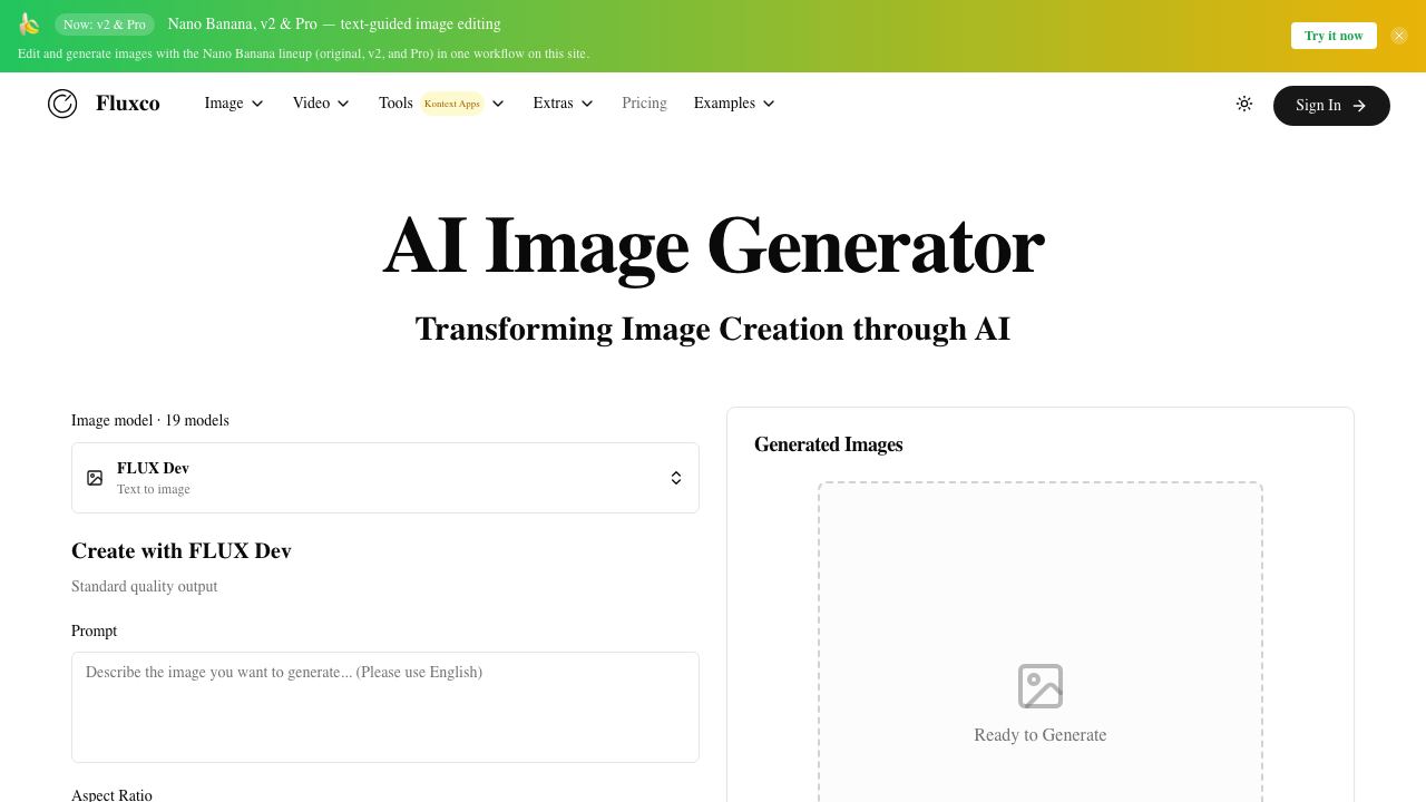 FLUX.1 Pro 网站截图