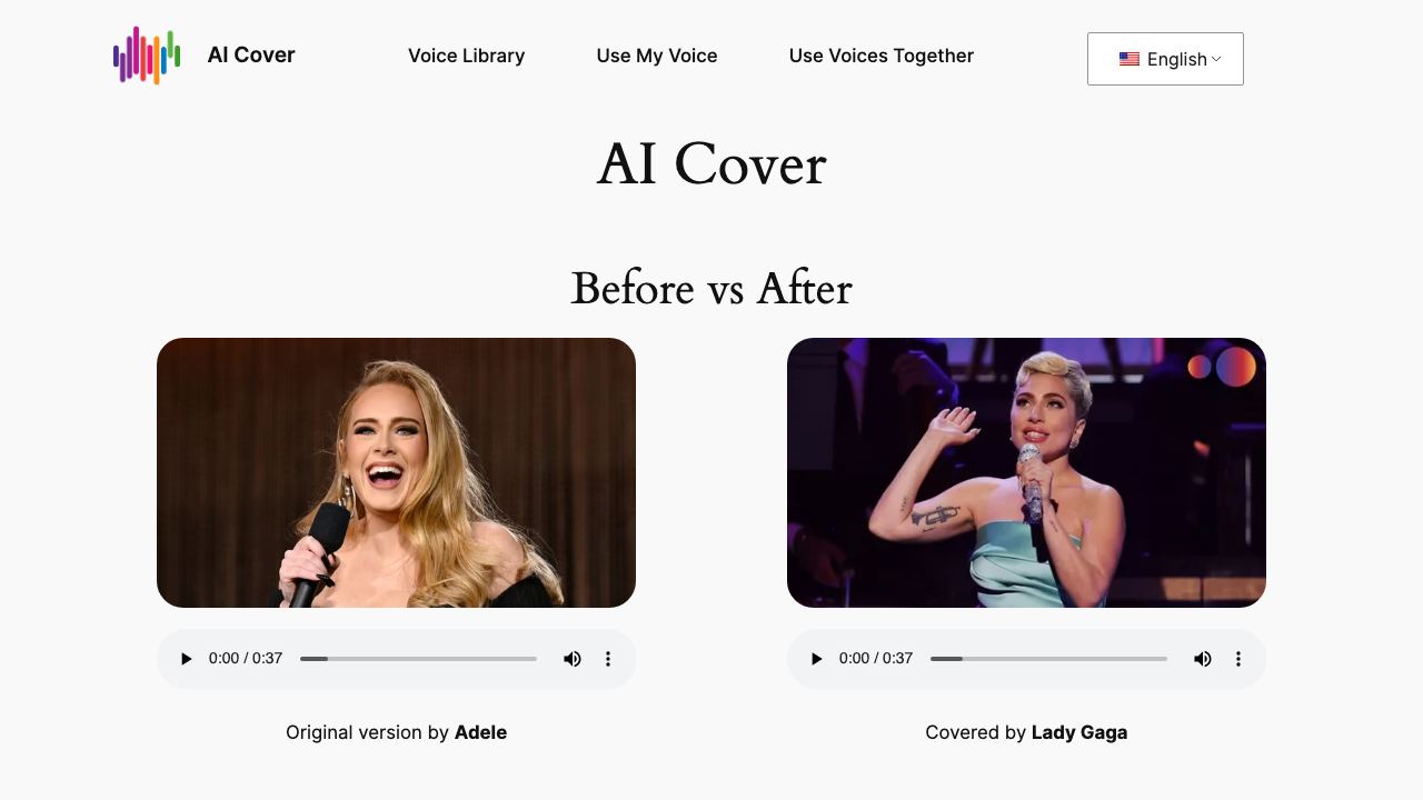 AI Cover 网站截图