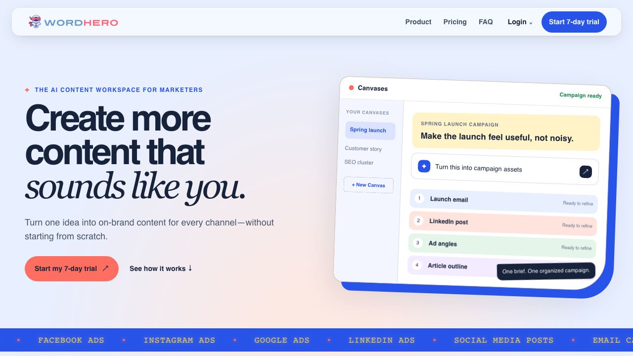WordHero website screenshot