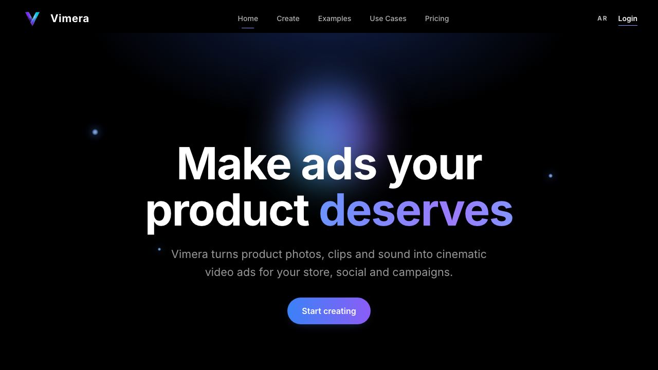 Vimera AI 网站截图