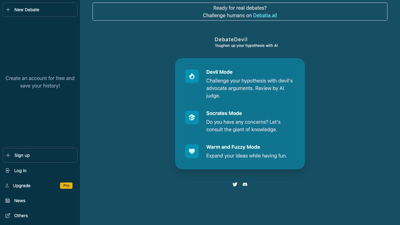 DebateDevil website screenshot