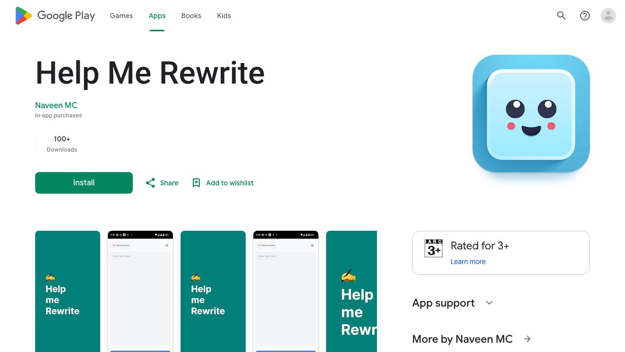Help Me Rewrite 网站截图