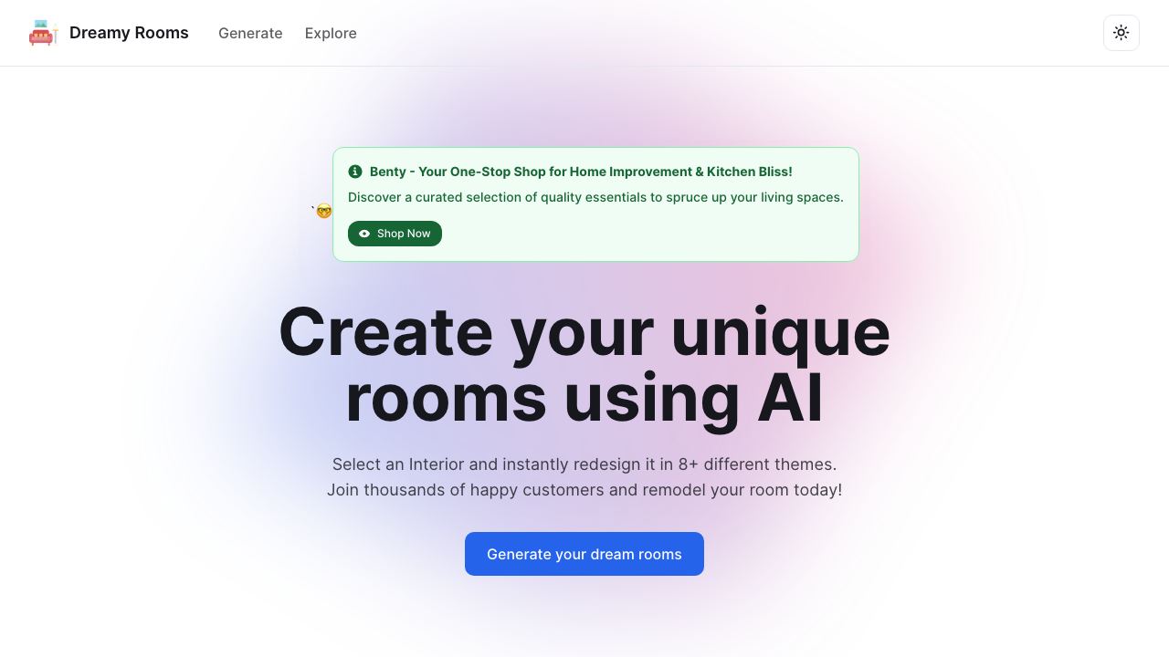 DreamyRooms 网站截图