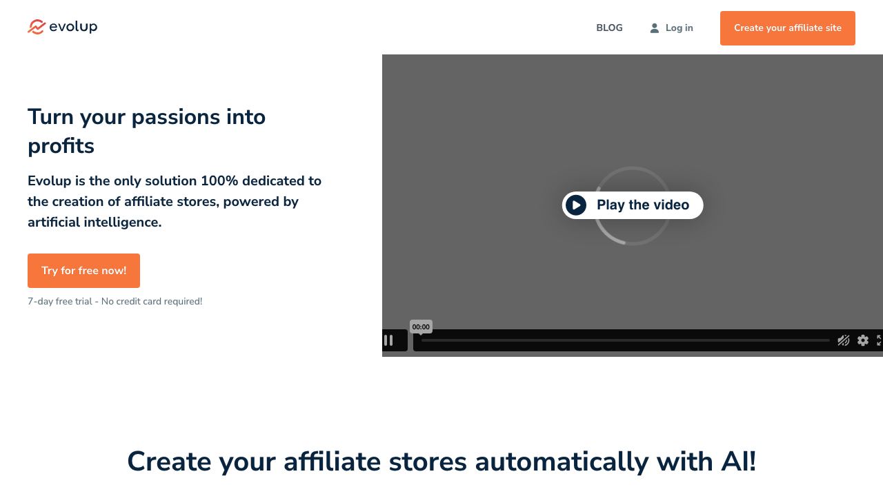 Evolup website screenshot