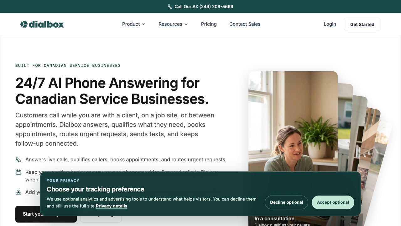 Dialbox website screenshot