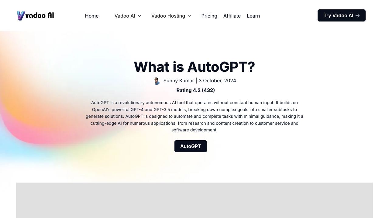 AutoGPT 网站截图
