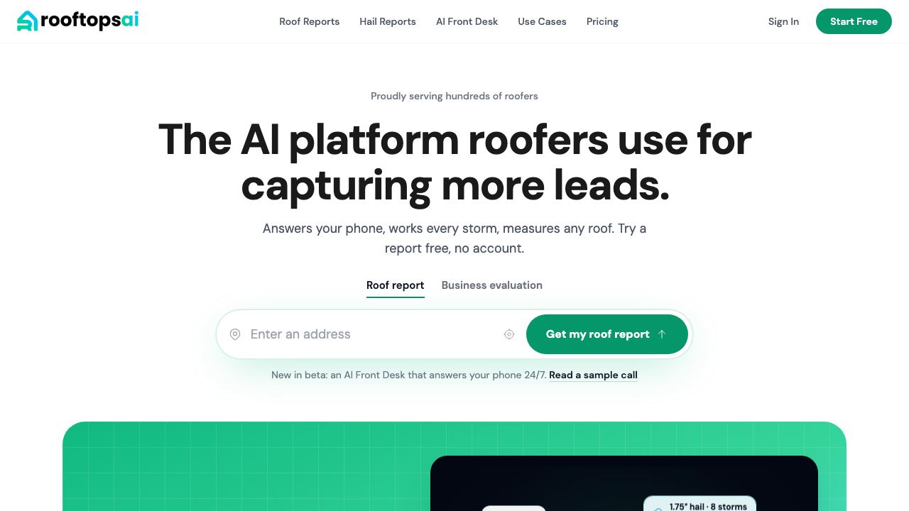 Rooftops AI website screenshot