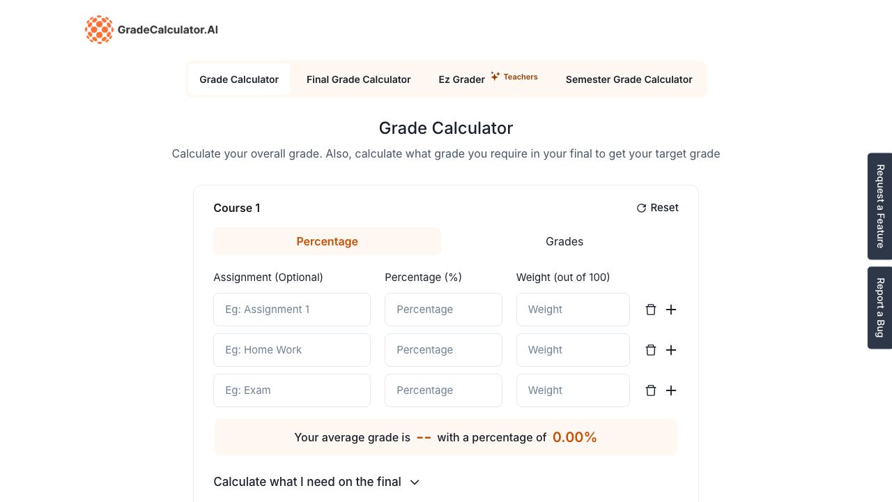 Grade Calculator AI 网站截图