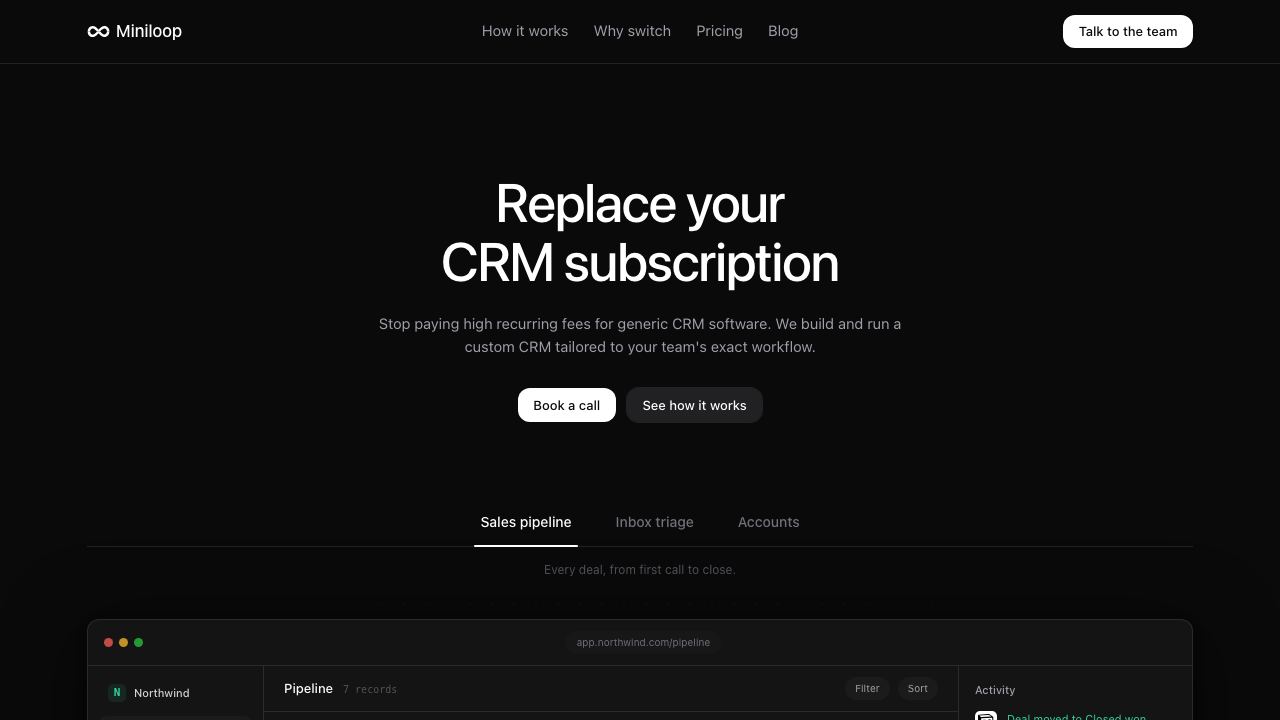 Miniloop website screenshot