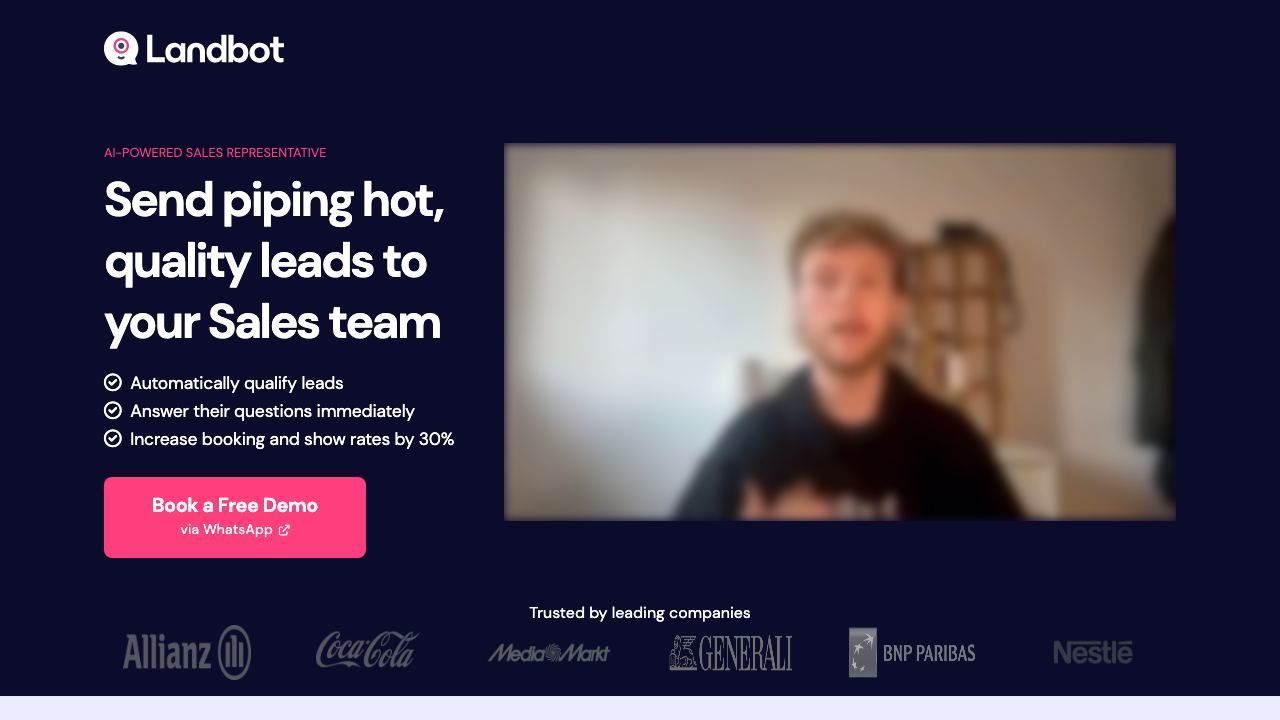 Landbot website screenshot