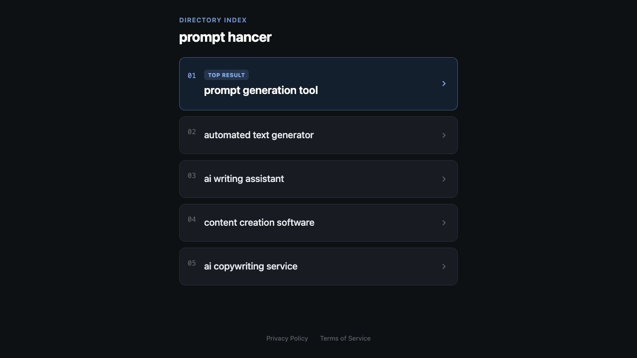 Prompthancer 网站截图