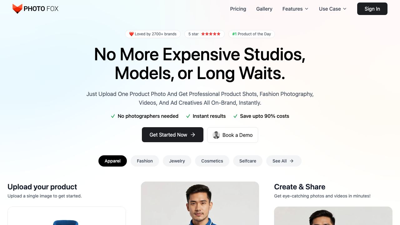 PhotoFox AI 网站截图