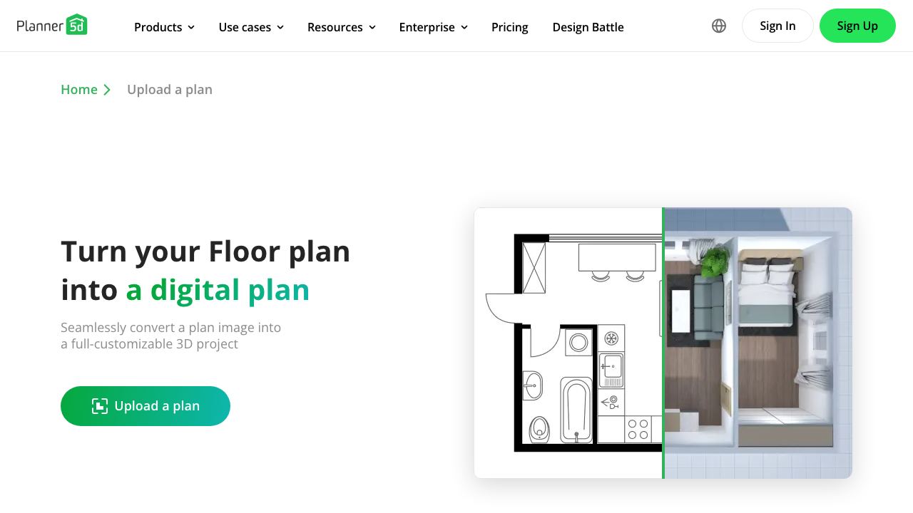 Planner 5D 网站截图
