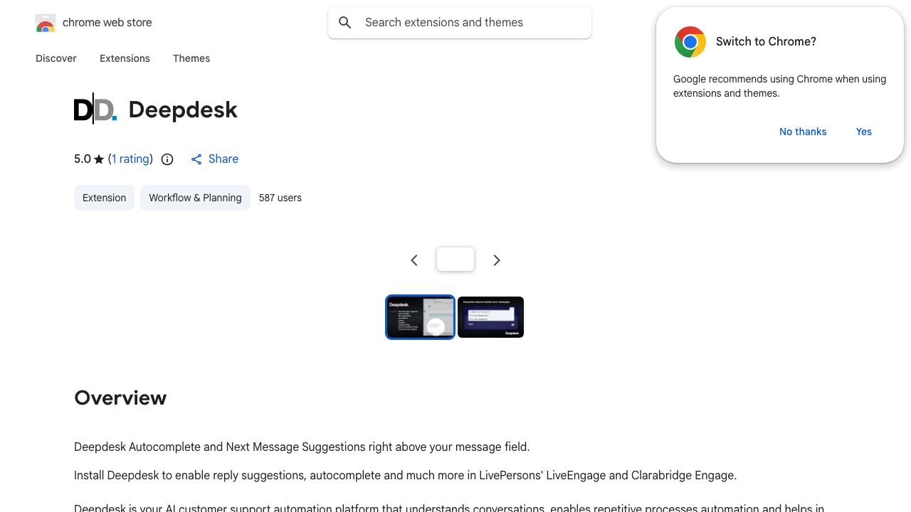 Deepdesk website screenshot