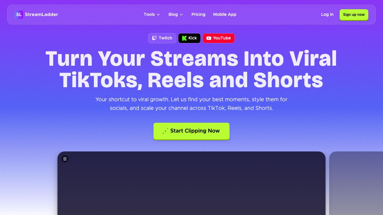 StreamLadder website screenshot