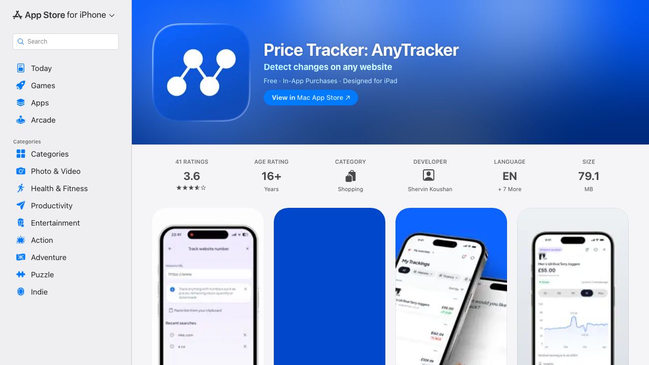 AnyTracker 网站截图