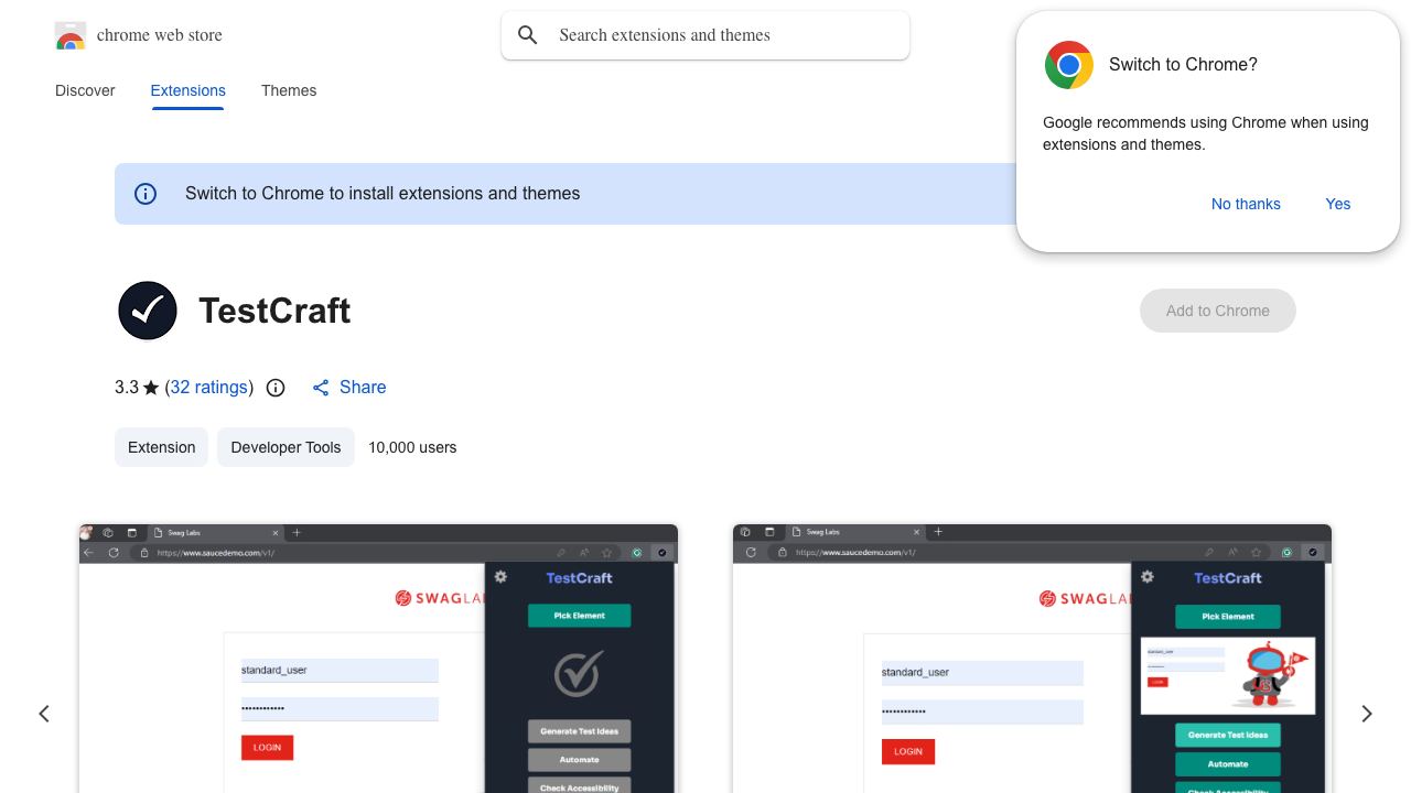 TestCraft 网站截图